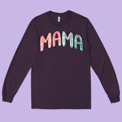 Long Sleeve Tee mama christmas plaid