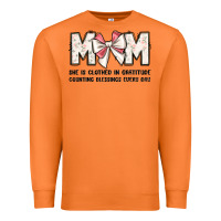 Carrot mom she is clothed in gratitude counting blessings Premium Sweatshirt - JahusDesignShop