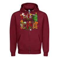 Burgundy santa's favorite cma Zipper Hoodie - Zillion Design Studio