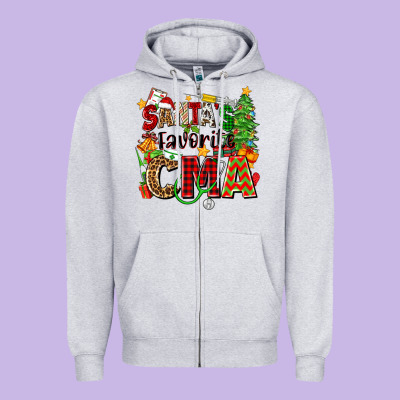 Zipper Hoodie santa's favorite cma