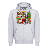 Heather Grey santa's favorite cma Zipper Hoodie - Zillion Design Studio