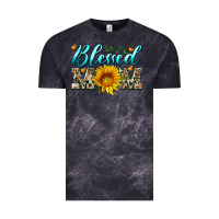 Cloud Black blessed mom with sunflower Vintage Tee - Artiststas