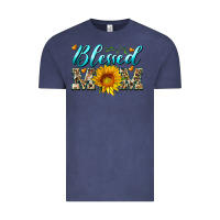 Vintage Denim blessed mom with sunflower Vintage Tee - Artiststas