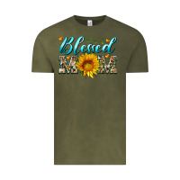 Vintage Olive blessed mom with sunflower Vintage Tee - Artiststas