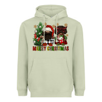 Matcha merry christmas buffalo afro gnomies Heavyweight Hoodie - FaDigitalArtStudio