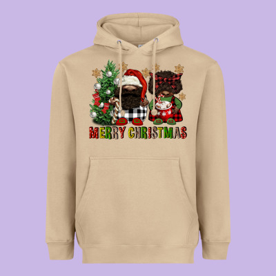 Merry Christmas Buffalo Afro Gnomies Heavyweight Hoodie Designed By Fadigitalartstudio