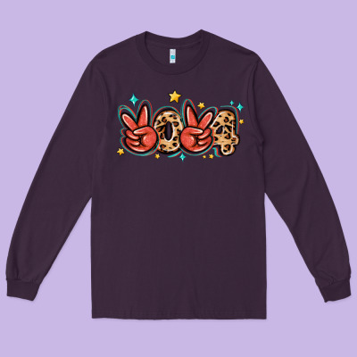 Long Sleeve Tee 2024 stars and leopard