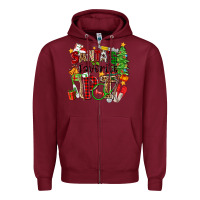 Burgundy santa's favorite pt Zipper Hoodie - Zillion Design Studio