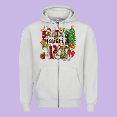 Zipper Hoodie santa's favorite pt