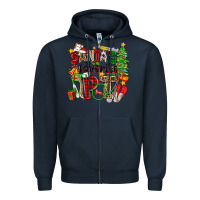 Navy santa's favorite pt Zipper Hoodie - Zillion Design Studio