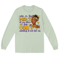 Matcha even in the midst of my storm i see god working it Long Sleeve Tee - MaliasSmallBusiness