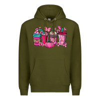 Army Green cancer coffee cups Premium Hoodie - NancyCooperArtShop