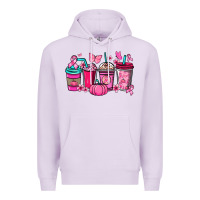 Lilac cancer coffee cups Premium Hoodie - NancyCooperArtShop