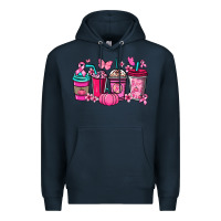 Navy cancer coffee cups Premium Hoodie - NancyCooperArtShop