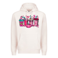 Pale Pink cancer coffee cups Premium Hoodie - NancyCooperArtShop