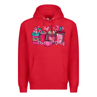 Red cancer coffee cups Premium Hoodie - NancyCooperArtShop