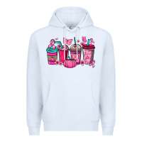 White cancer coffee cups Premium Hoodie - NancyCooperArtShop