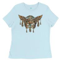 Baby Blue native dream catcher with owl Ladies Tee - BarkalooDesign