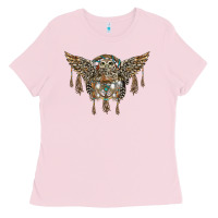 Bubblegum Pink native dream catcher with owl Ladies Tee - BarkalooDesign