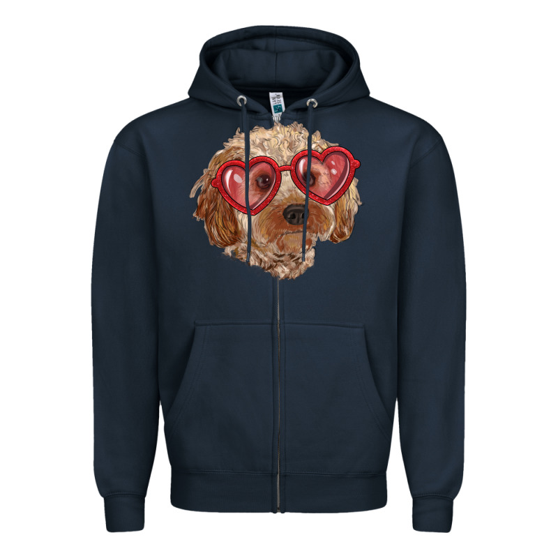 Toy Poodle With Love Glasses Zipper Hoodie by RanaPortraitStore | Teevron