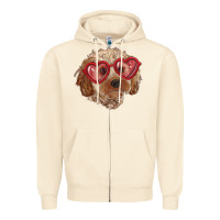 Sandshell toy poodle with love glasses Zipper Hoodie - RanaPortraitStore