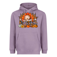 Lavender Thanksgiving Turkey Pumpkin Blessed Heavyweight Hoodie - CowhideDigitalArt