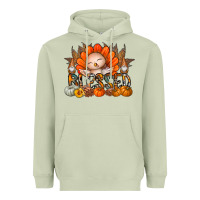 Matcha Thanksgiving Turkey Pumpkin Blessed Heavyweight Hoodie - CowhideDigitalArt