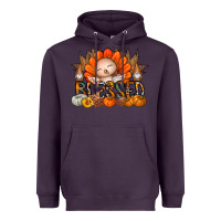 Plum Thanksgiving Turkey Pumpkin Blessed Heavyweight Hoodie - CowhideDigitalArt