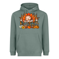 Sage Thanksgiving Turkey Pumpkin Blessed Heavyweight Hoodie - CowhideDigitalArt
