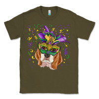 Army Green mardi gras  mask beagle Classic Tee - RanaPortraitStore