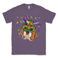Lavender mardi gras  mask beagle Classic Tee - RanaPortraitStore