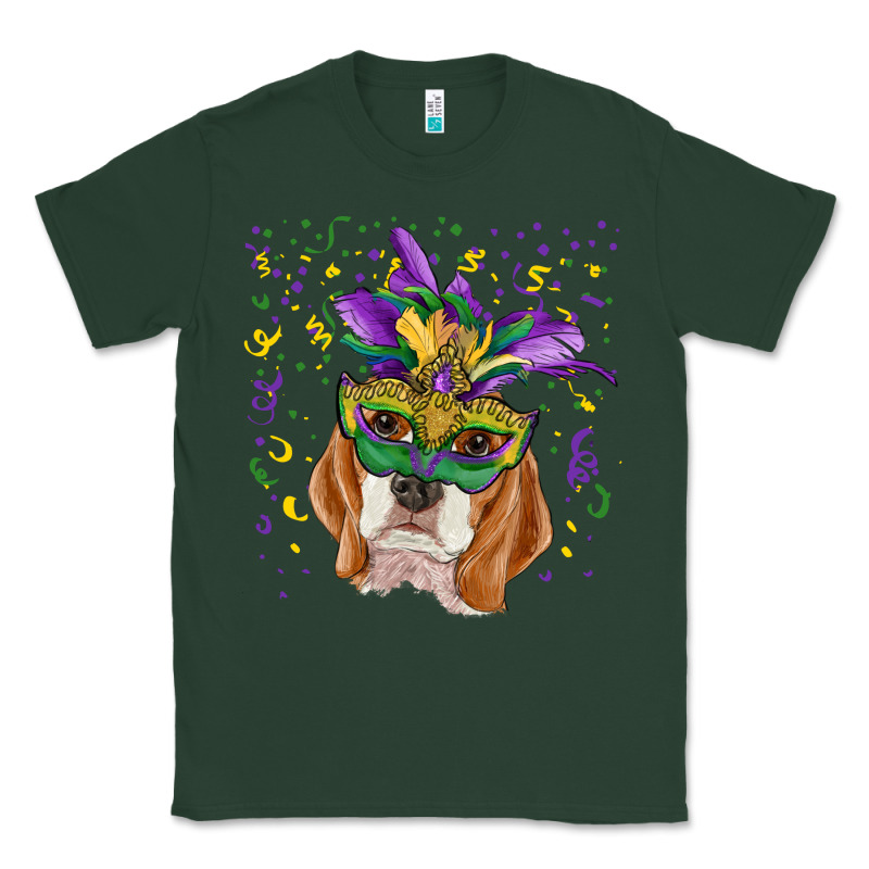 Mardi Gras  Mask Beagle Classic Tee by RanaPortraitStore | Teevron