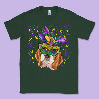 Mardi Gras  Mask Beagle Classic Tee Designed By Ranaportraitstore