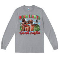 Heather Grey barn lights and silent nights Long Sleeve Tee - MaliasSmallBusiness