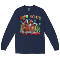 Navy barn lights and silent nights Long Sleeve Tee - MaliasSmallBusiness