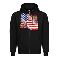 Black baseball american flag Zipper Hoodie - texasbilliewilder