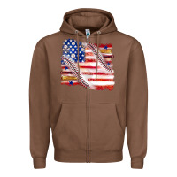 Chestnut baseball american flag Zipper Hoodie - texasbilliewilder