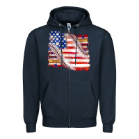 Navy baseball american flag Zipper Hoodie - texasbilliewilder