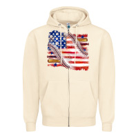 Sandshell baseball american flag Zipper Hoodie - texasbilliewilder