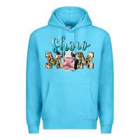 Ocean Blue Western Show Mom Holstein Premium Hoodie - LillyAllenDesigns