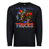 Black easily distracted by trucks Premium Sweatshirt - AdoDesignShop