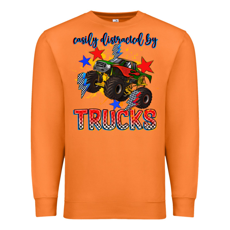 Easily Distracted By Trucks Premium Sweatshirt by AdoDesignShop | Teevron