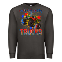 Smoke easily distracted by trucks Premium Sweatshirt - AdoDesignShop