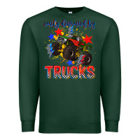 Sports Green easily distracted by trucks Premium Sweatshirt - AdoDesignShop