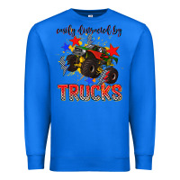 True Royal easily distracted by trucks Premium Sweatshirt - AdoDesignShop