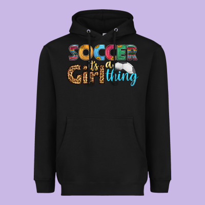 Soccer It's A Girl Thing Heavyweight Hoodie Designed By Hra Design Shop