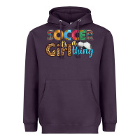 Plum soccer it's a girl thing Heavyweight Hoodie - HRA Design Shop