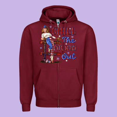 Zipper Hoodie chill the fourth out 4th july