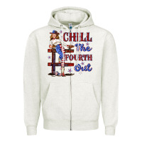 Oatmeal Heather chill the fourth out 4th july Zipper Hoodie - texasbilliewilder