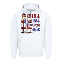 White chill the fourth out 4th july Zipper Hoodie - texasbilliewilder